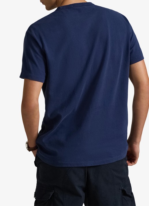 Ralph Lauren Classic fit T-shirt met ronde hals - achterkant 8 cruise navy / donkerblauw