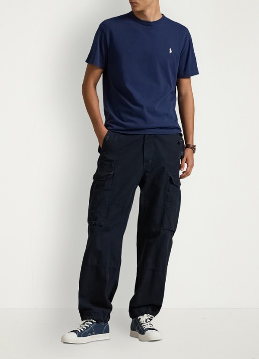 Ralph Lauren Classic fit T-shirt met ronde hals - voorkant 2 cruise navy / donkerblauw