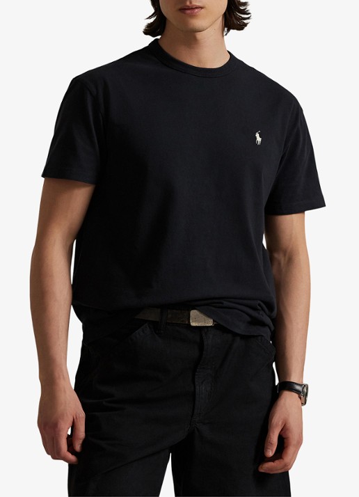Ralph Lauren Classic fit T-shirt met ronde hals - detail polo black / zwart