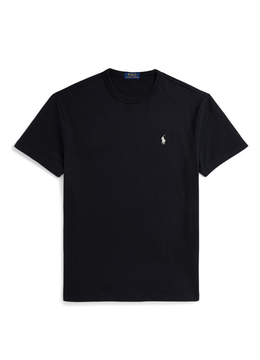 Ralph Lauren Classic fit T-shirt met ronde hals - voorkant 3 polo black / zwart