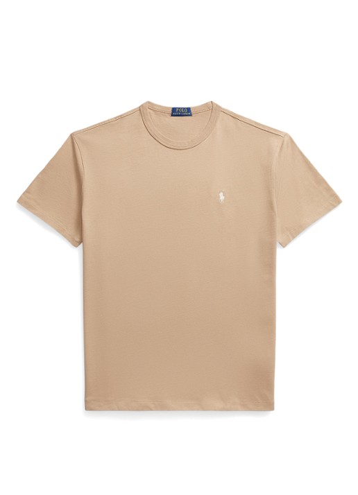 Ralph Lauren Classic fit T-shirt met ronde hals - voorkant classic camel-2xsg