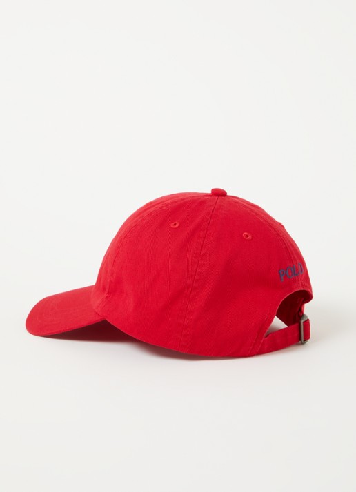 Ralph Lauren Classic pet met logo - detail steenrood