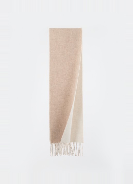 Ralph Lauren Classic Reversible sjaal in wolblend 168 x 25 cm - detail 2 taupe