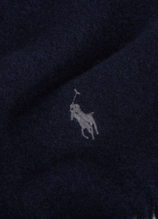 Ralph Lauren Classic Reversible sjaal in wolblend 168 x 25 cm - detail 3 donkergrijs