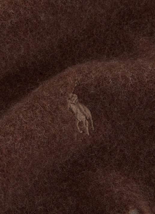 Ralph Lauren Classic Reversible sjaal in wolblend 168 x 25 cm - detail 2 bruin