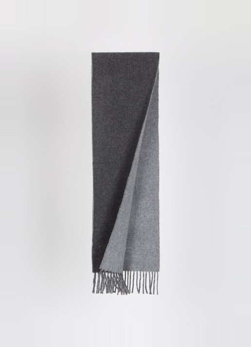 Ralph Lauren Classic Reversible sjaal in wolblend 168 x 25 cm - detail 2 grijs