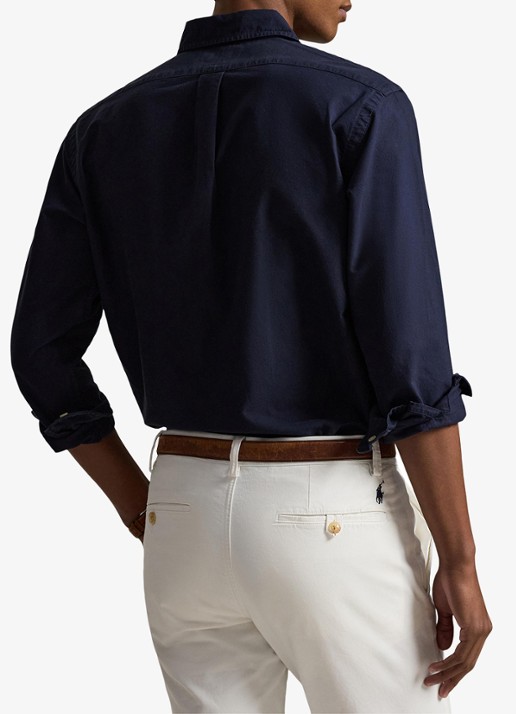 Ralph Lauren Classic slim fit overhemd van katoen - achterkant 3 rl navy / donkerblauw
