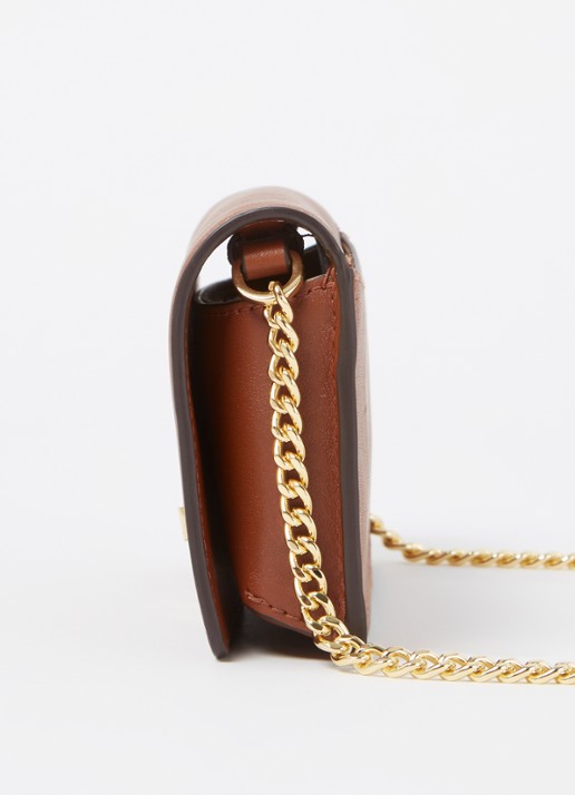 Ralph Lauren Clutch van leer met logo - detail 3 bruin