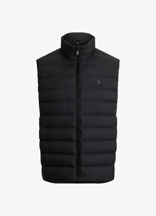 Ralph Lauren Colden bodywarmer met logoborduring - voorkant 8 polo black / zwart
