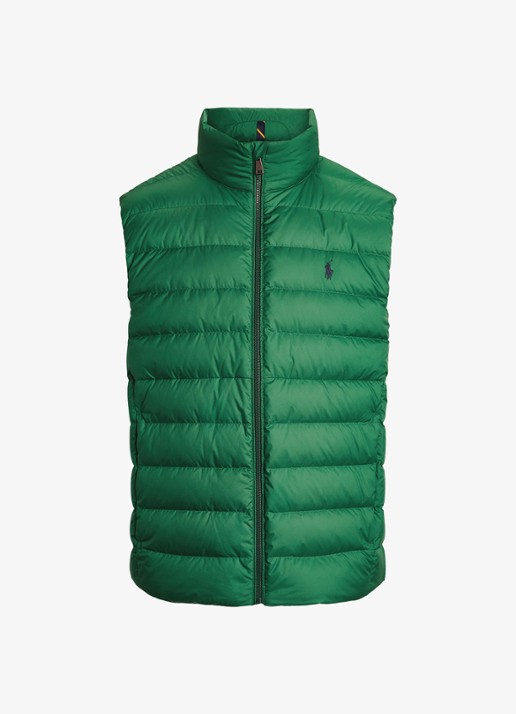 Ralph Lauren Colden bodywarmer met logoborduring - voorkant new forest / groen