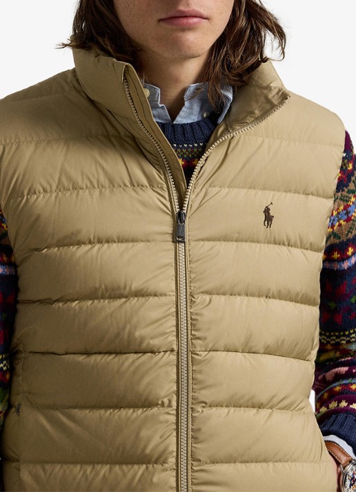 Ralph Lauren Colden bodywarmer met logoborduring - detail 3 rl khaki / khaki