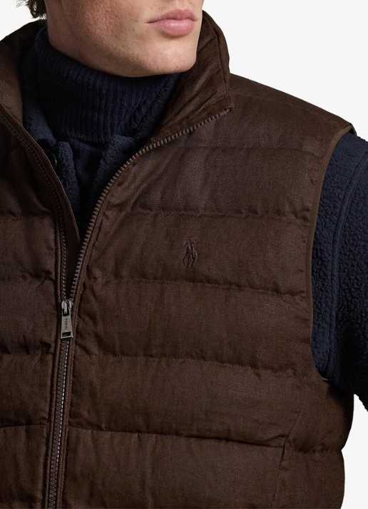 Ralph Lauren Colden bodywarmer met logoborduring - detail 3 nutmeg brown / bruin