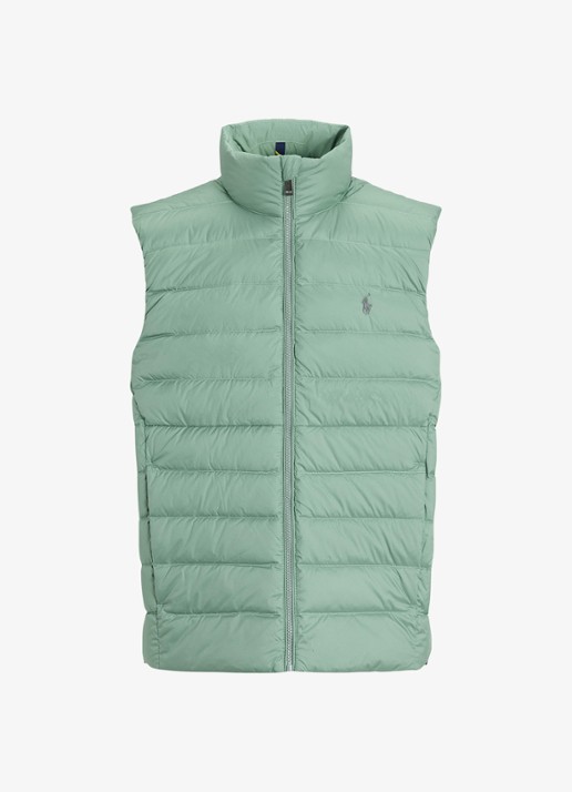 Ralph Lauren Colden bodywarmer met logoborduring - voorkant light green / lichtgroen