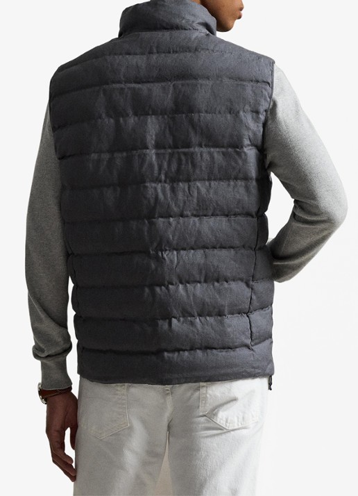 Ralph Lauren Colden bodywarmer met logoborduring - achterkant 5 grey cast / grijs