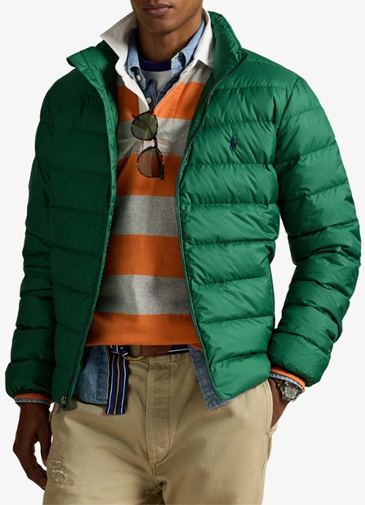 Ralph Lauren Colden gewatteerd jack met donsvulling en steekzakken - detail new forest / groen
