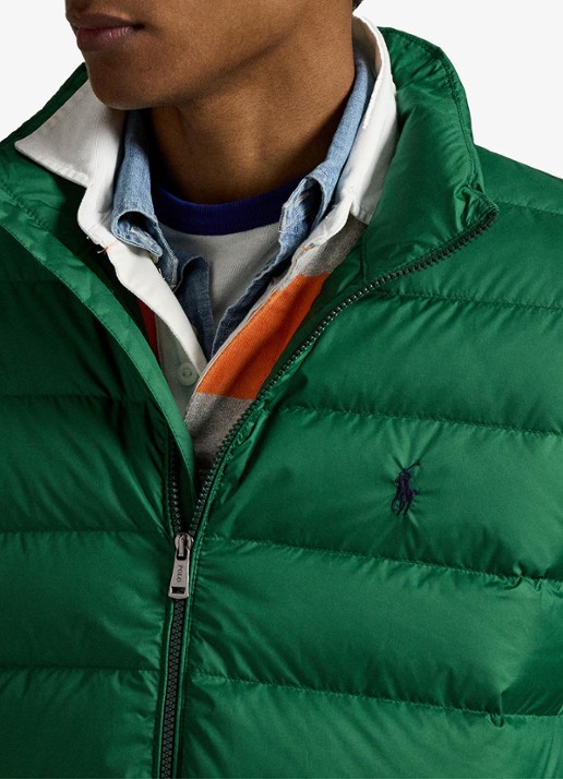 Ralph Lauren Colden gewatteerd jack met donsvulling en steekzakken - detail 2 new forest / groen