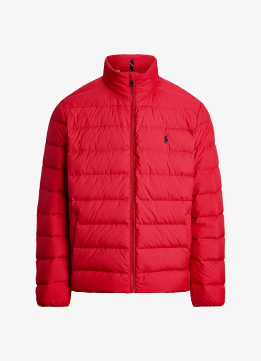 Ralph Lauren Colden gewatteerd jack met donsvulling en steekzakken - voorkant 4 rl 2000 red / rood