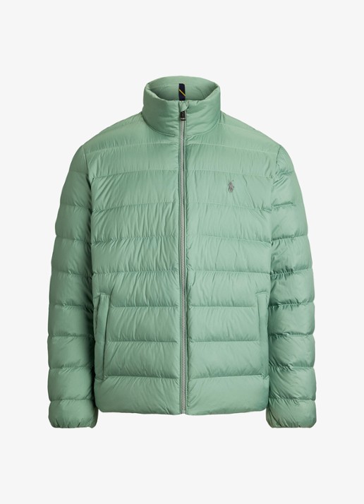 Ralph Lauren Colden gewatteerd jack met donsvulling en steekzakken - voorkant light green / lichtgroen