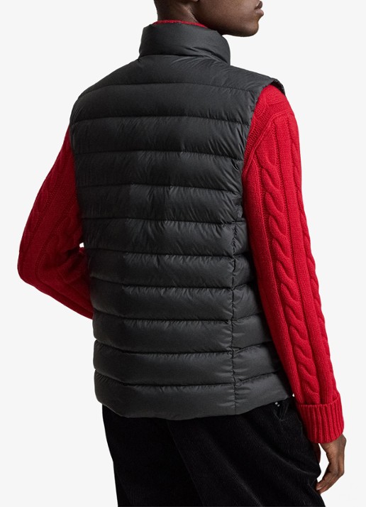 Ralph Lauren Colden opvouwbare bodywarmer met donsvulling en waterafstotende coating - achterkant polo black / zwart