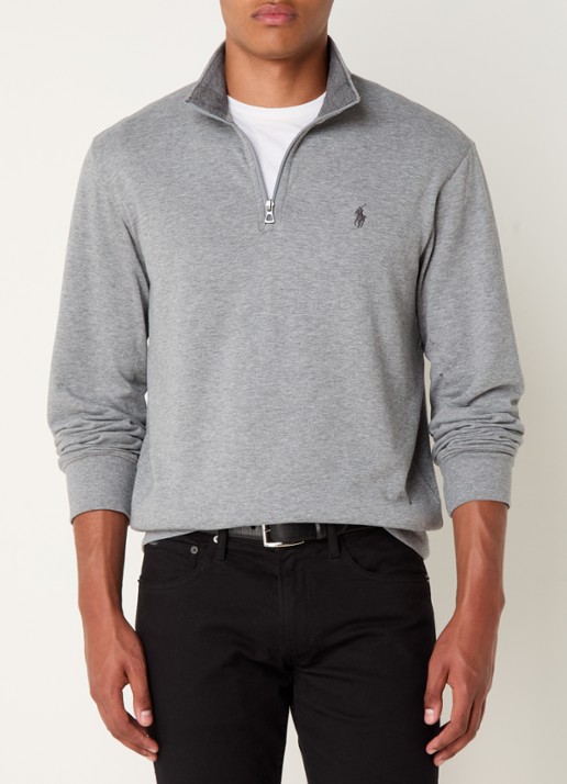 Ralph Lauren Coltrui met halve rits - detail 4 steel heather