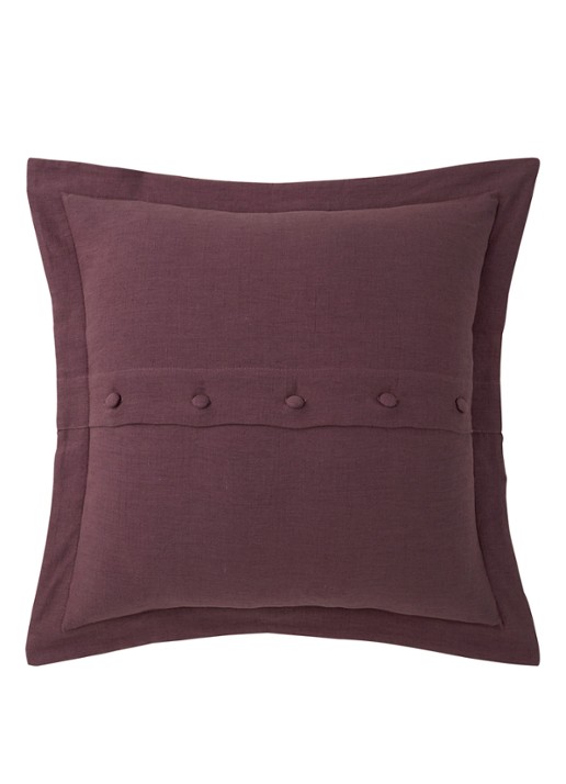 Ralph Lauren Corabell sierkussenhoes in linnenblend 45 x 45 cm - achterkant roodbruin