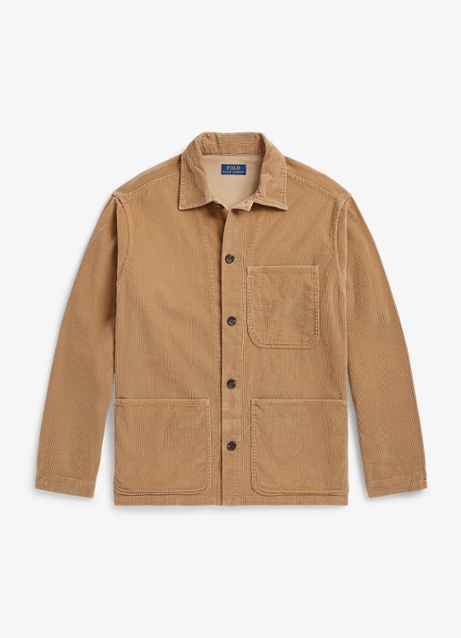 Ralph Lauren Corduroy utility overshirt - voorkant 2 camel