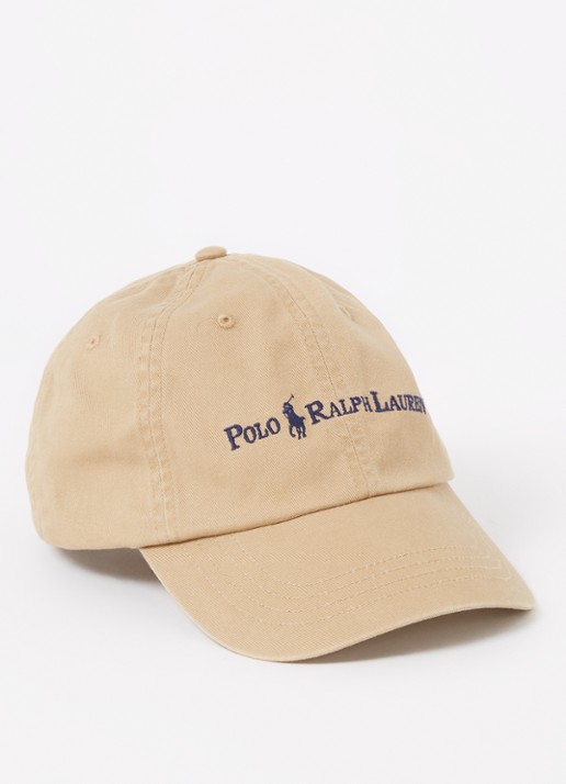 Ralph Lauren Cotton Twill Ball Cap - voorkant beige