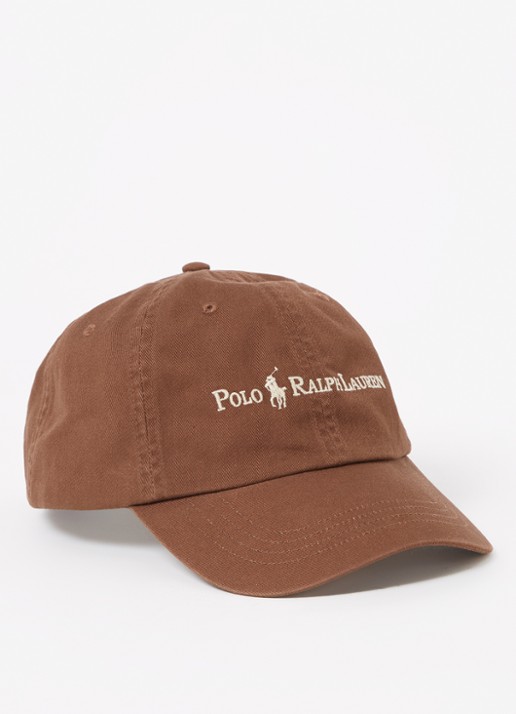 Ralph Lauren Cotton Twill Ball Cap - voorkant bruin