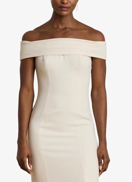 Ralph Lauren Crêpe jurk met blote schouders