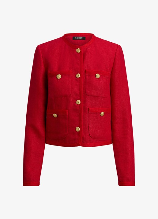 Ralph Lauren Cropped jack van linnen  - voorkant cruise red 2wr6 / rood