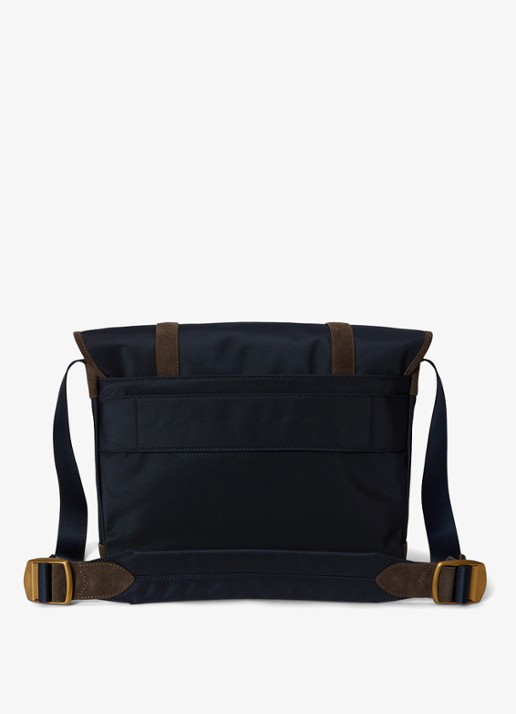 Ralph Lauren Crossbodytas met details van suède - achterkant newport navy/brown-3vg4