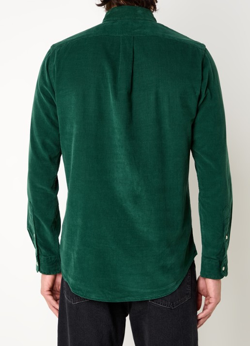 Ralph Lauren Custom fit button down-overhemd van corduroy - achterkant vintage pine / groen