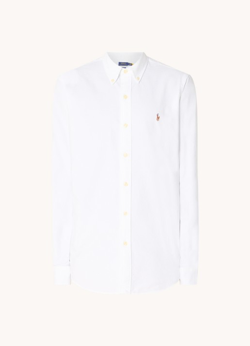 Ralph Lauren Custom fit button-down overhemd van katoen - voorkant 3 white / wit