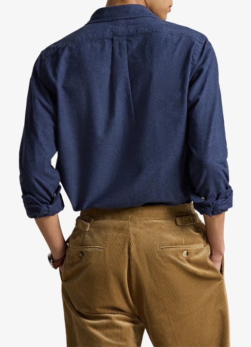 Ralph Lauren Custom fit gemêleerd Oxford overhemd - achterkant denim