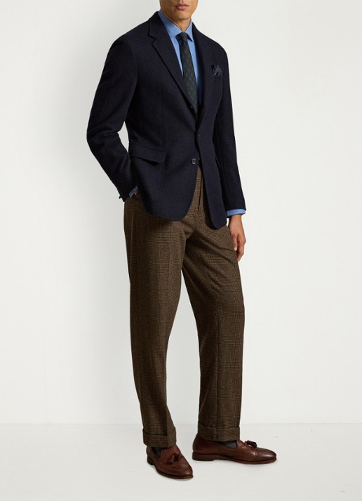 Ralph Lauren Custom fit keper performance overhemd met logo - detail blue borage heather / blauw