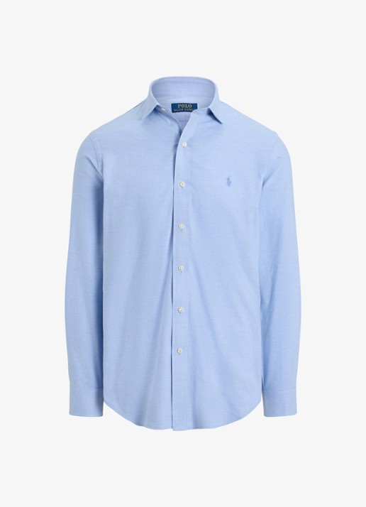 Ralph Lauren Custom fit keper performance overhemd - voorkant 4 blue hyacinth heather / blauw