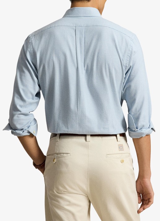 Ralph Lauren Custom fit keper performance overhemd - achterkant 5 lichtblauw