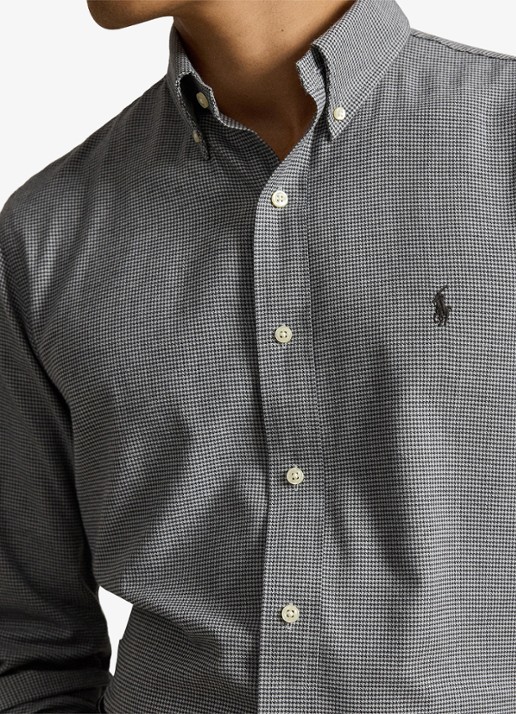 Ralph Lauren Custom fit keper performance overhemd - detail 2 lichtgrijs