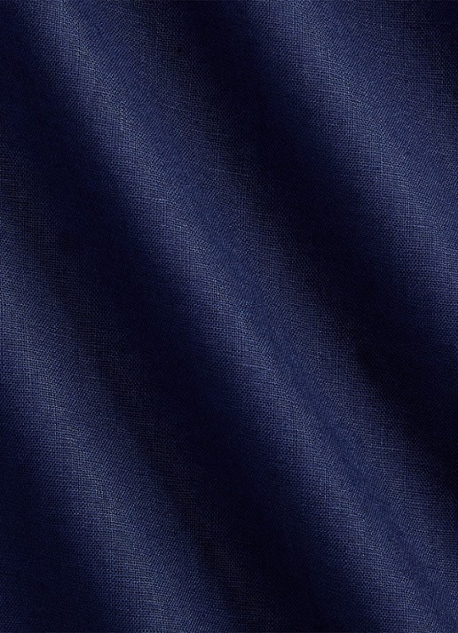 Ralph Lauren Custom fit overhemd in linnenblend met logo - detail 6 newport navy / donkerblauw