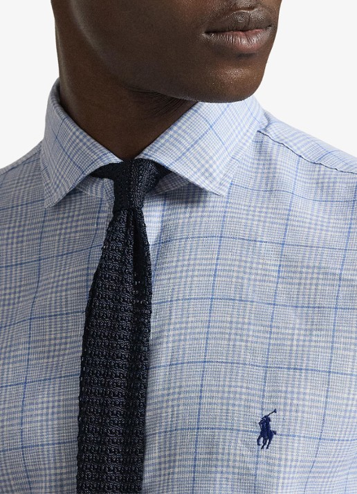 Ralph Lauren Custom fit overhemd in linnenblend met ruitdessin - detail 4 7190 blue multi-zyj4