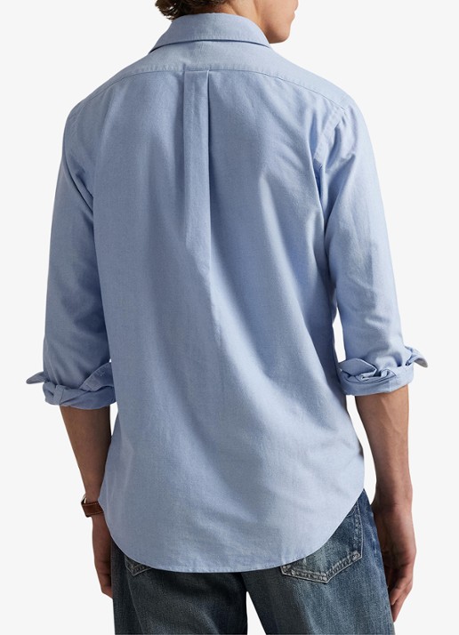 Ralph Lauren Custom fit overhemd met borduring - achterkant 3 blue heritage / blauw