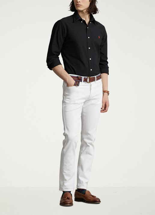 Ralph Lauren Custom fit overhemd met button down-kraag - voorkant 2 polo black