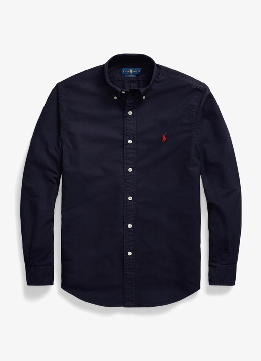 Ralph Lauren Custom fit overhemd met button down-kraag - voorkant rl navy