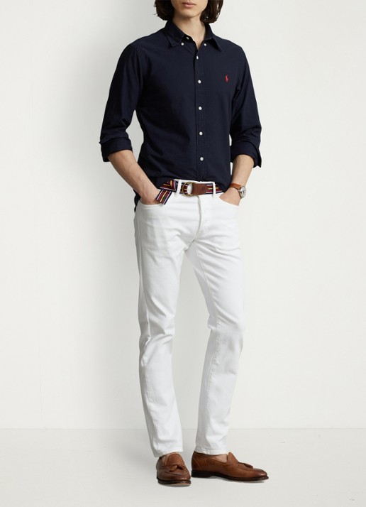 Ralph Lauren Custom fit overhemd met button down-kraag - voorkant 2 rl navy