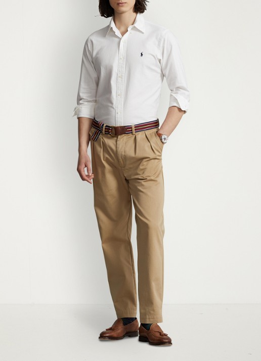 Ralph Lauren Custom fit overhemd met button down-kraag - voorkant 3 white / wit