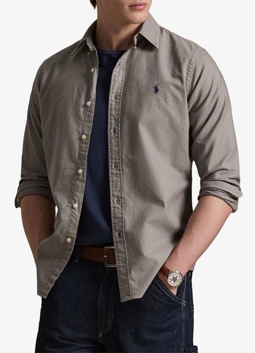Ralph Lauren Custom fit overhemd met logoborduring