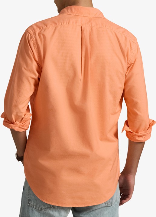 Ralph Lauren Custom fit overhemd met logoborduring - achterkant 3 pompano orange / oranje