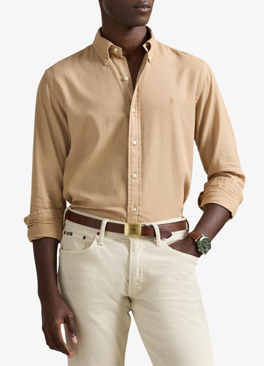 Ralph Lauren Custom fit overhemd met logoborduring