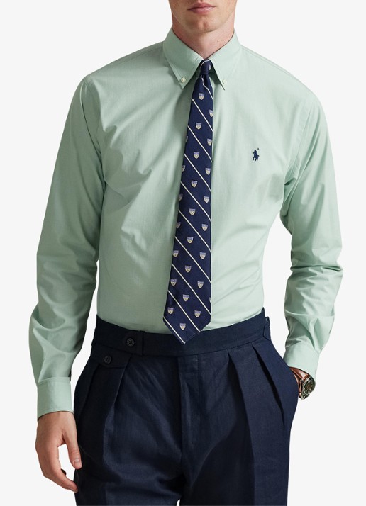 Ralph Lauren Custom fit overhemd met logoborduring