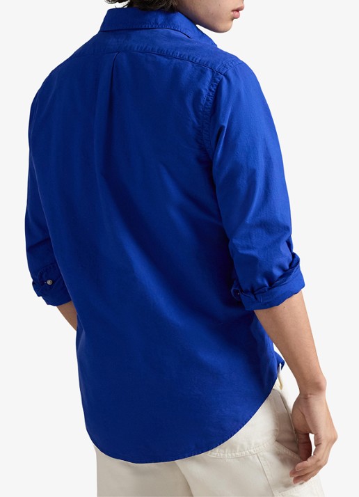 Ralph Lauren Custom fit overhemd met logoborduring - achterkant 5 pacific royal